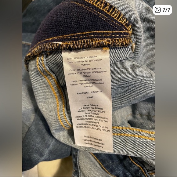 Indigo Blue Women's Distressed maternity Denim Overalls - Picture 8 of 8